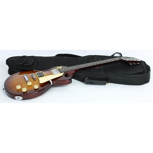 79 - 1990s Epiphone Les Paul electric guitar; Body: tobacco burst finish, heavy poorly finished blemishes... 