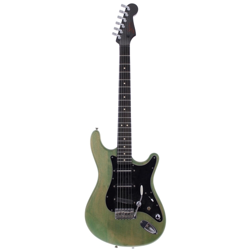 83 - Custom build S type electric guitar, comprising Status Graphite neck, green stained S type body and ... 