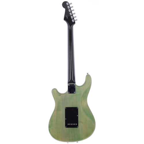 83 - Custom build S type electric guitar, comprising Status Graphite neck, green stained S type body and ... 