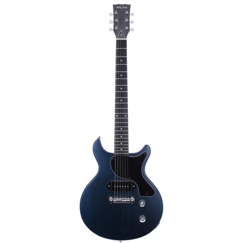 84 - 2021 Harley Benton DC-Junior electric guitar, made in Indonesia; Body: faded blue finish; Neck: good... 