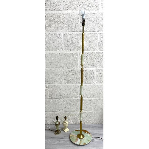 2 - Veined onyx and gilt metal floor standing lamp, 57