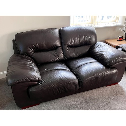 70 - DFS 'Dazzle' range truffle leather two seater sofa, 71