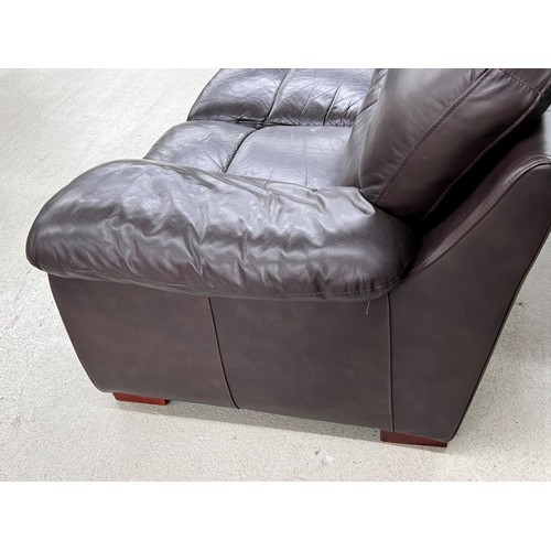 70 - DFS 'Dazzle' range truffle leather two seater sofa, 71