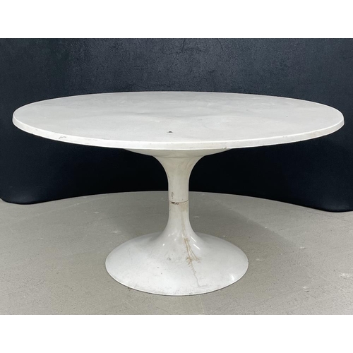 75 - Mid Century Arkana circular white tulip dining table, 55