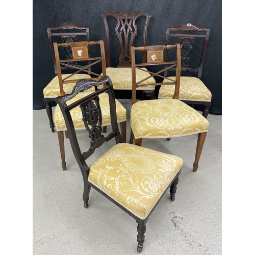 81 - All recently reupholstered in matching fabric - pair of Regency mahogany bar back dining chairs, 20