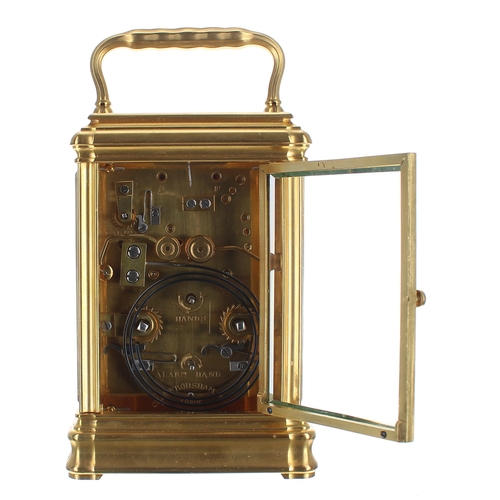 1327 - Charles Frodsham repeater carriage clock with alarm, the movement back plate signed Chas Frodsham et... 