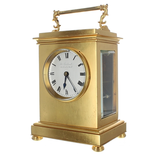 1330 - Fine and rare English ormolu single fusee carriage clock, the 3