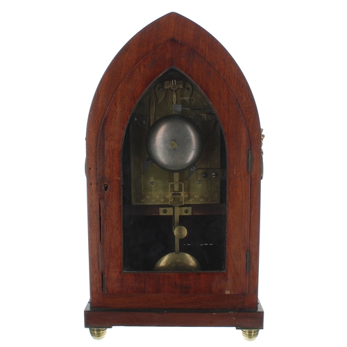 1338 - Good English rosewood double fusee lancet bracket clock, the 8