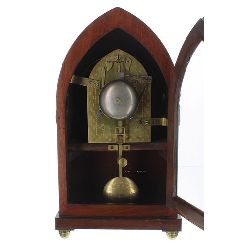 1338 - Good English rosewood double fusee lancet bracket clock, the 8