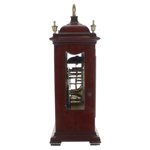 1341 - English mahogany double fusee verge bracket clock, the 7