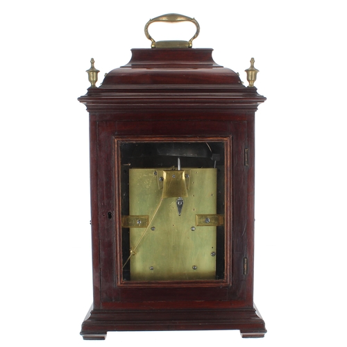 1341 - English mahogany double fusee verge bracket clock, the 7