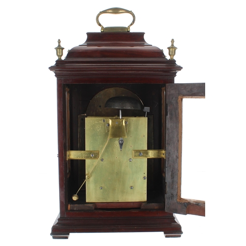 1341 - English mahogany double fusee verge bracket clock, the 7