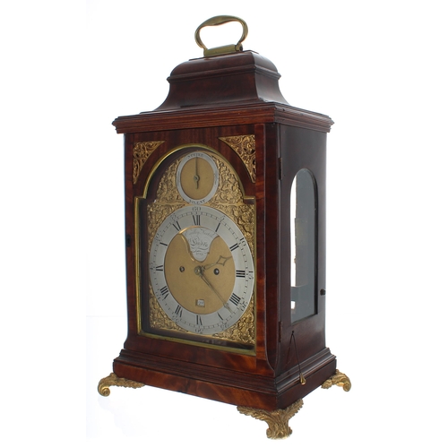 1347 - Fine English mahogany double fusee bracket clock, the 7