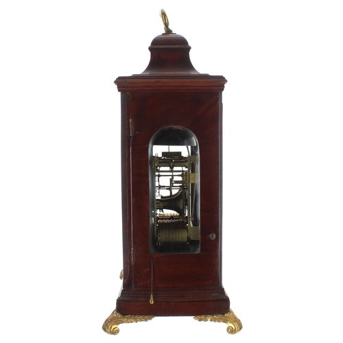 1347 - Fine English mahogany double fusee bracket clock, the 7