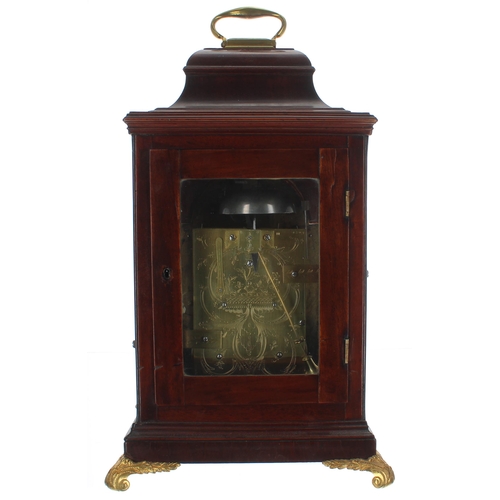 1347 - Fine English mahogany double fusee bracket clock, the 7