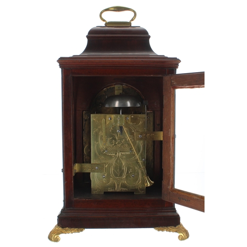 1347 - Fine English mahogany double fusee bracket clock, the 7