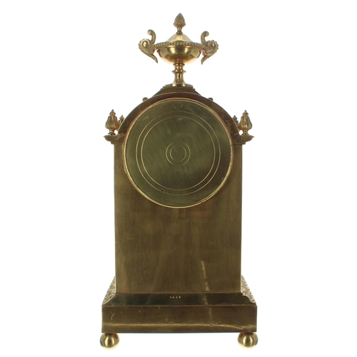 1356 - French brass two train mantel clock striking on a gong, the 4