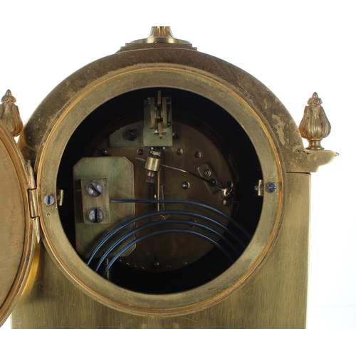 1356 - French brass two train mantel clock striking on a gong, the 4