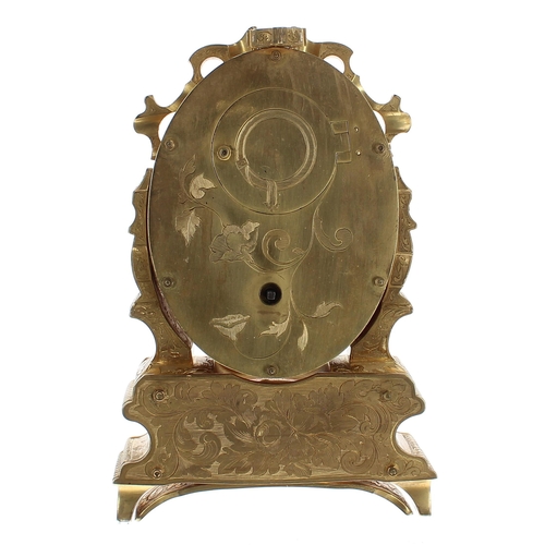 1361 - Fine English eight day ormolu travelling strut clock by and signed Thomas Cole circa 1850, the 2