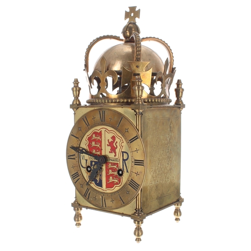 1373 - Rare Special Coronation two train lantern clock designed by Davall & Sons in 1936 for the corona... 