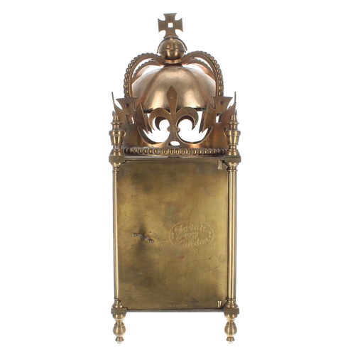 1373 - Rare Special Coronation two train lantern clock designed by Davall & Sons in 1936 for the corona... 