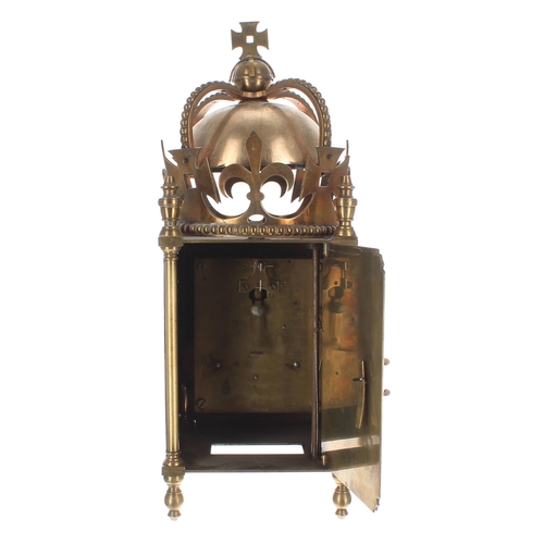 1373 - Rare Special Coronation two train lantern clock designed by Davall & Sons in 1936 for the corona... 