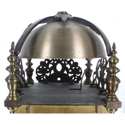 1374 - English brass single fusee lantern clock, the 6