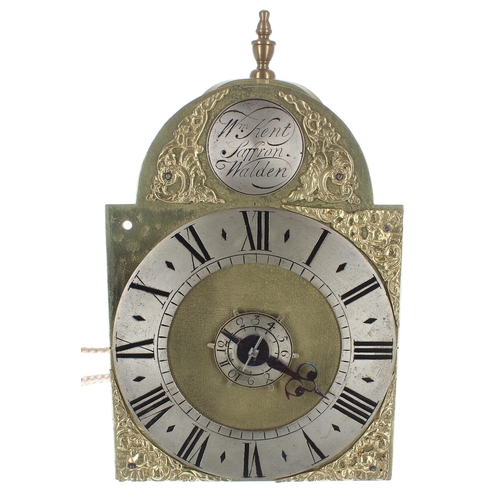 1377 - Good small English brass original verge hook and spike lantern clock, the 5