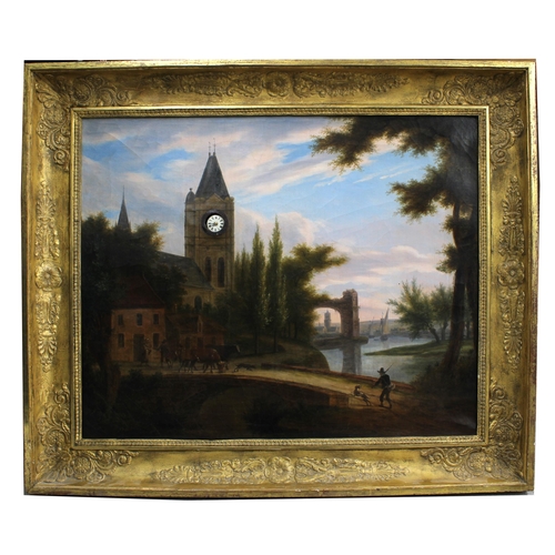 1383 - Good French picture clock, the 1.25