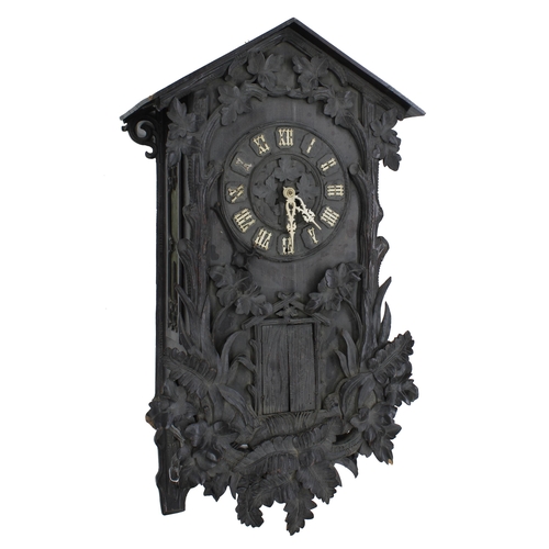 1722 - Good Emilian Wehrle Black Forest four horn trumpeter wall clock, the 8