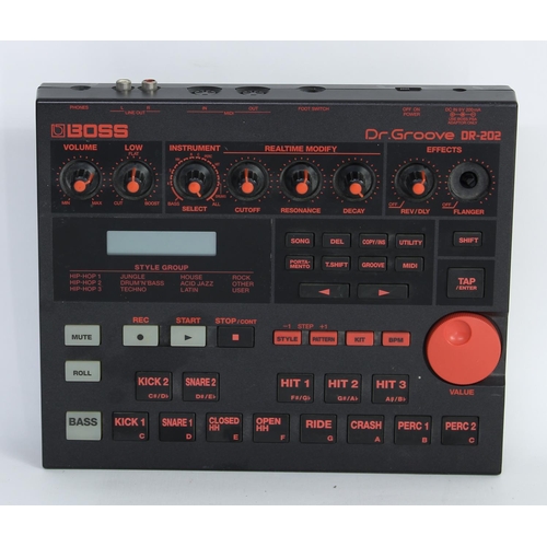 3028 - Boss Dr. Groove DR-202 rhythm machine, made in Japan, ser. no AL93234 (missing flanger control knob)... 