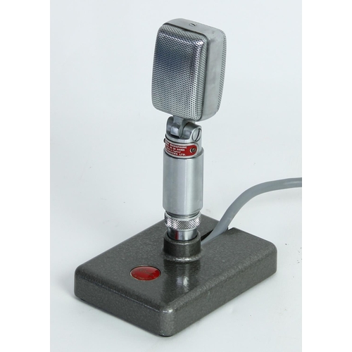 3036 - Reslosound Reslo ribbon microphone upon stand, RBT/L32 50ohms, made in England