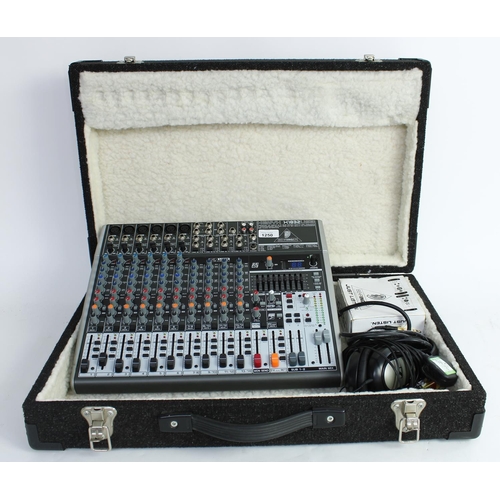 3050 - Behringer Xenyx X1832 USB mixer, with Behringer Ultra DI boxed and Sennheiser HD201 headphones, fitt... 