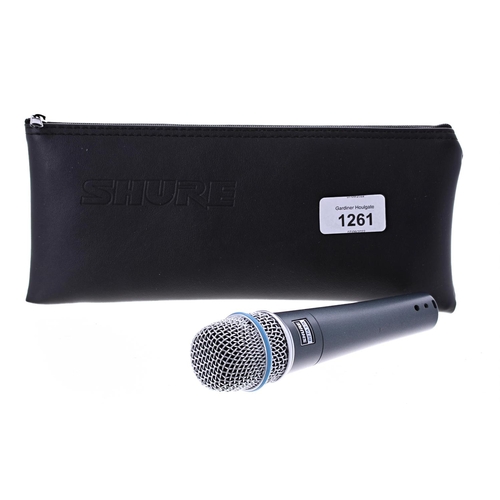 3061 - Shure Beta 57A dynamic microphone, with pouch