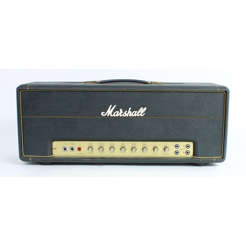 724 - 1972 Marshall T1959 Super Tremolo 100 watt guitar amplifier head, made in England, ser. no. ST/A6597... 