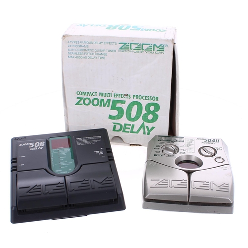 958 - Zoom 508 Delay multi effects processor guitar pedal, boxed; together with a Zoom 504 II acoustic gui... 