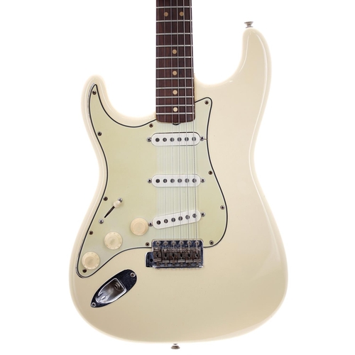 119 - 1964 Fender Stratocaster left-handed electric guitar, made in USA, ser. no. L1xxx2; Body: Olympic wh... 