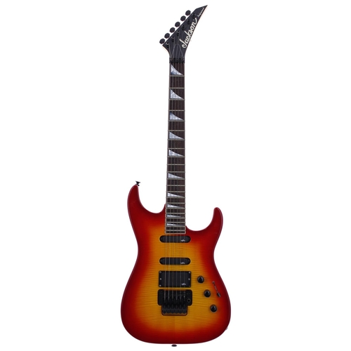 125 - 1990s Jackson Professional electric guitar, made in Japan, ser. no. 9xxxx5; Body: cherry sunburst fl... 