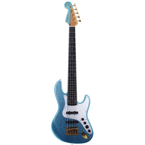 135 - Rare Pentasystem LLC Pentabass five string bass guitar; Body: blue sparkle finish; Fretboard: ebony;... 