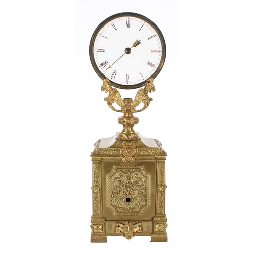 1404 - Fine and unusual ormolu mystery night mantel clock in the manner of Jean Eugene Robert - Houdin of P... 