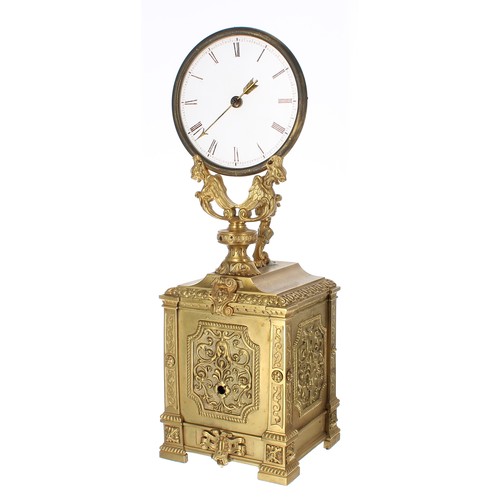 1404 - Fine and unusual ormolu mystery night mantel clock in the manner of Jean Eugene Robert - Houdin of P... 