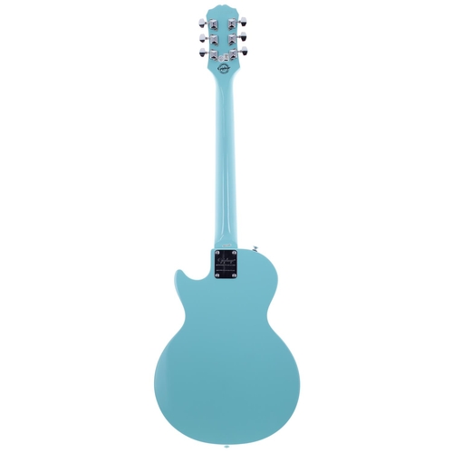 302 - 2017 Epiphone Les Paul SL electric guitar, made in China; Body: surf blue finish; Neck: maple, good;... 