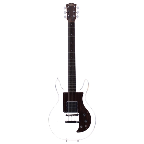 304 - 1970s Aria SK Skeleton electric guitar, made in Japan; Body: clear acrylic, surface scratches and sc... 