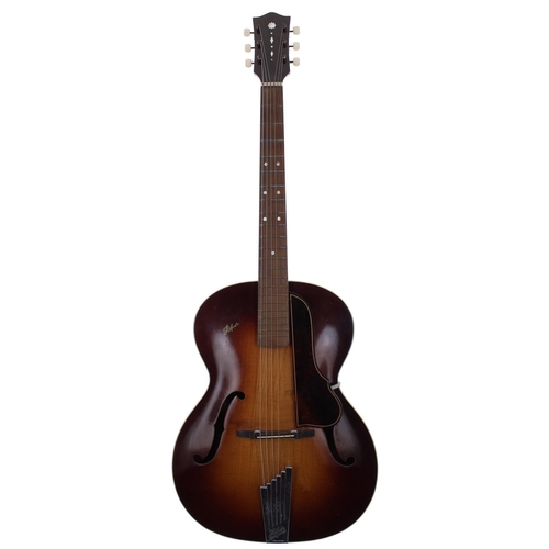 313 - 1956 Hofner Congress archtop guitar, made in Germany, ser. no. 4xx7; Body: brunette finish, surface ... 