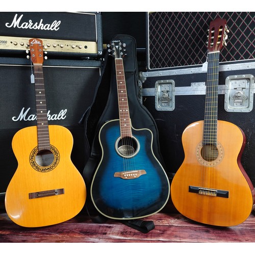 250 - Aria AMB-35 SPL electric acoustic guitar; together with an Eko small bodied acoustic guitar (missing... 