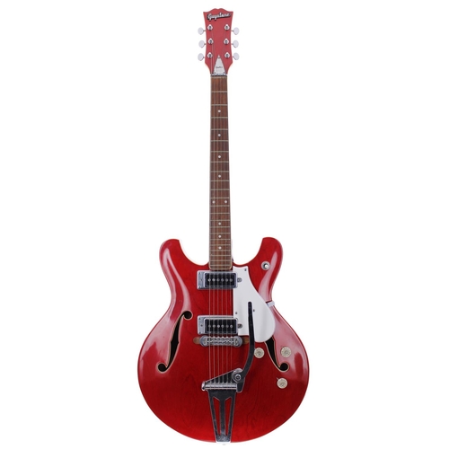 241 - 1970s Guyatone SG-25T hollow body electric guitar, made in Japan, ser. no. 8xxxx5; Body: red finish;... 