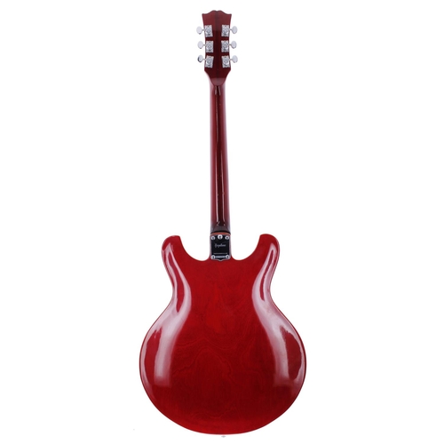 241 - 1970s Guyatone SG-25T hollow body electric guitar, made in Japan, ser. no. 8xxxx5; Body: red finish;... 