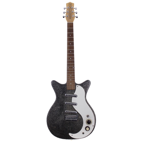 242 - Danelectro DC3 electric guitar, made in Korea; Body: gold black sparkle, a few minor dings; Neck: ma... 