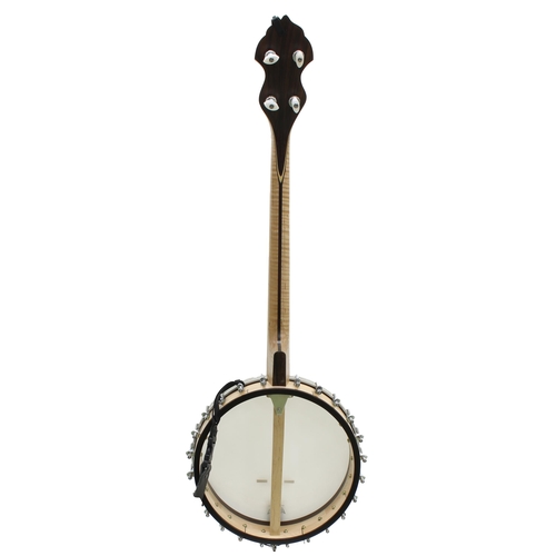 1504 - Tenor banjo inscribed 'The Clifford Essex Sharpe, Norfolk, UK, D66D' to the inner tone ring, with 11... 