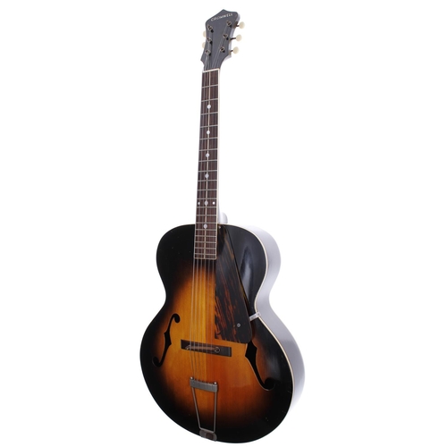 161 - 1930s Cromwell by Gibson archtop acoustic guitar, made in USA, ser. no. EC-xxx; Body: two-tone sunbu... 